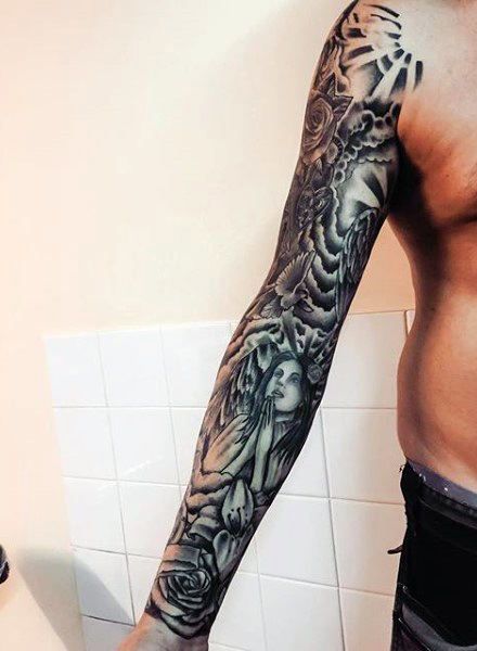 Praying Hands Cloud Tattoos For Men Sleeves | Cloud tattoo .