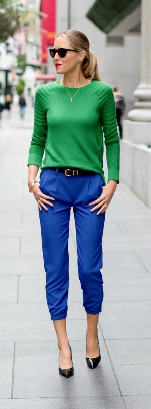 Cobalt Blue Pants Outfits
     