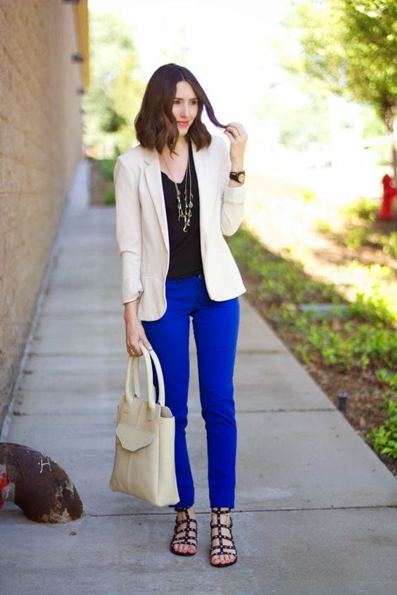 How to wear Classic Blue for your Color Code | Blue pants outfit .