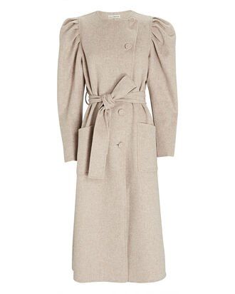 INTERMIX | Wool coat, Collarless coat, Puff slee