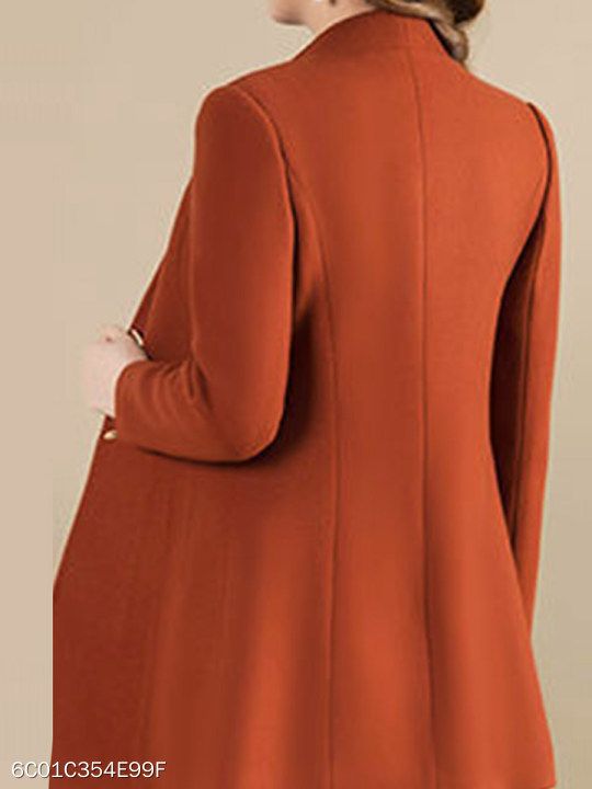 Collarless Plain Coat - berrylook.com | Plain coats, Womens dress .