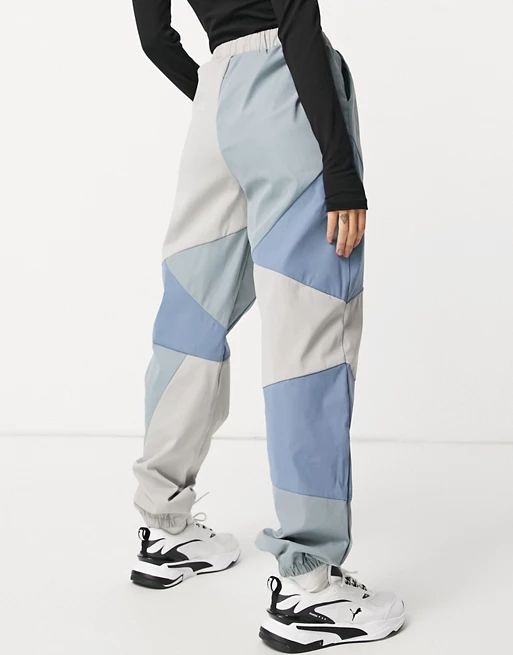 Missguided cargo pants in blue color block | ASOS | Cargo pants .