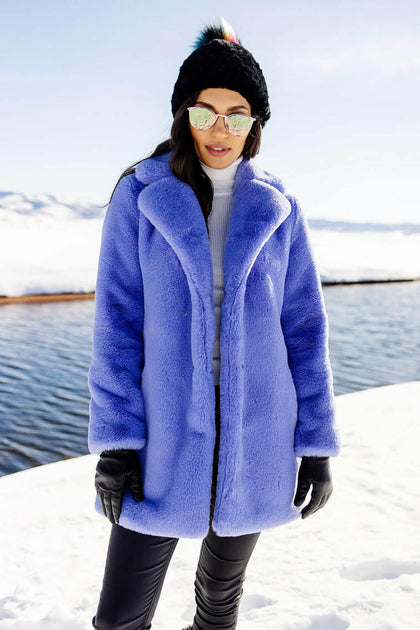 Fabulous Furs | Periwinkle Faux Fur Le Mink Jacket – Chal