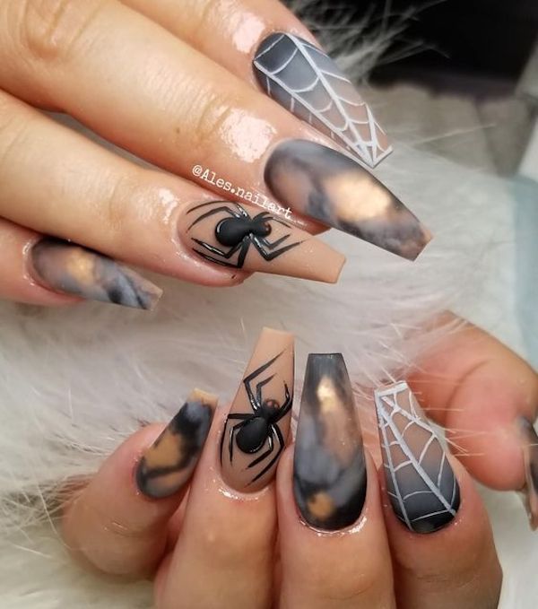 50 Cool Halloween Nail Art Ideas | Art and Design | Gothic nails .