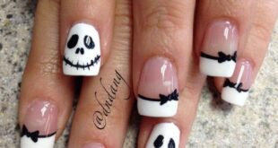 60 Examples of Black and White Nail Art | Art and Design | Skull .