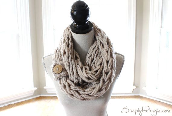 15 Creative DIY Gift Ideas | Arm knitting scarf, Arm knitting .