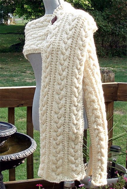 Cabled Scarf pattern by Vickie Howell | Chunky knitting patterns .
