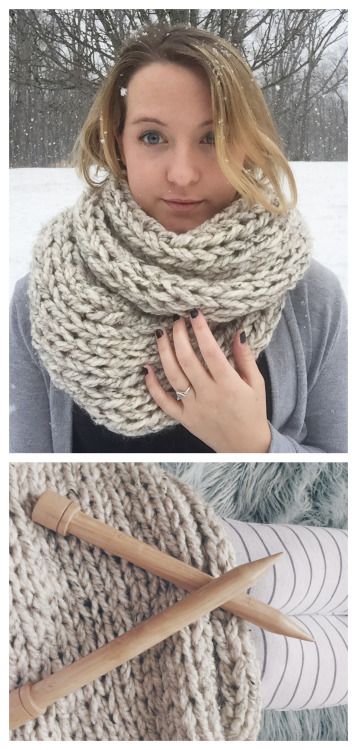 DIY Knit Cheap Super Chunky Scarf free Pattern from Margo Knits .