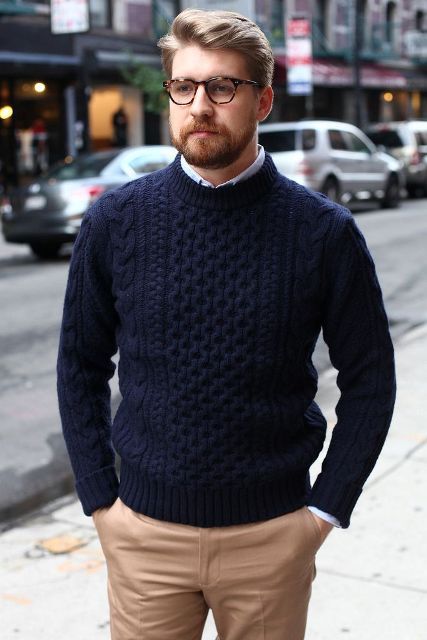 23 Cozy Cable Knit Sweater Outfits For Men - Styleoholic | Big men .