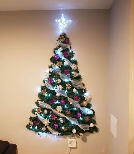 85+ Wall Christmas Tree Ideas that you can Make in No time .