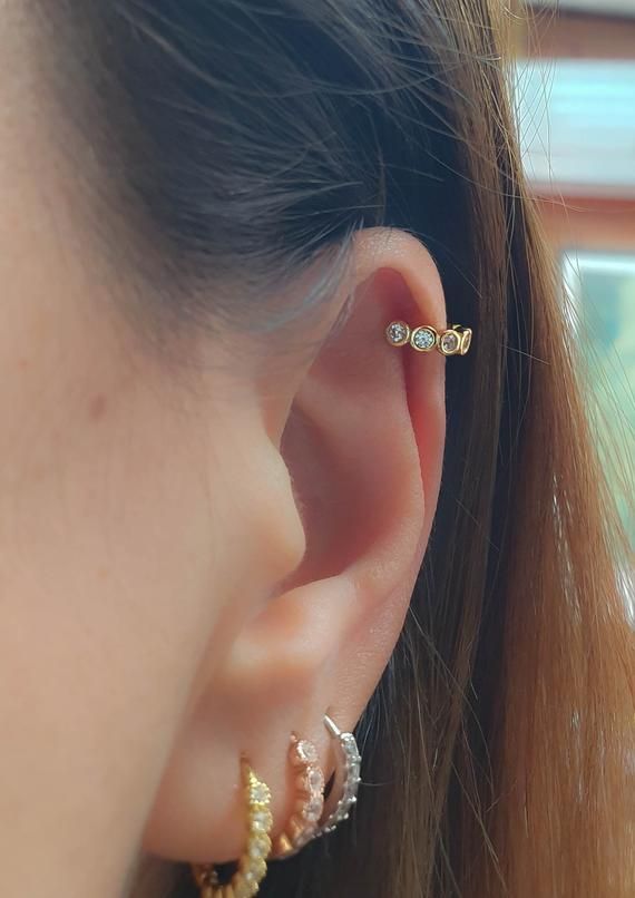 Gold Helix No Piercing-gold Ear Cuff-diamonds Ear Cuff - Etsy .