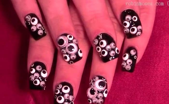 24 Eye-Catching Googly Eye DIYs | Skull nail designs, Skull nails .