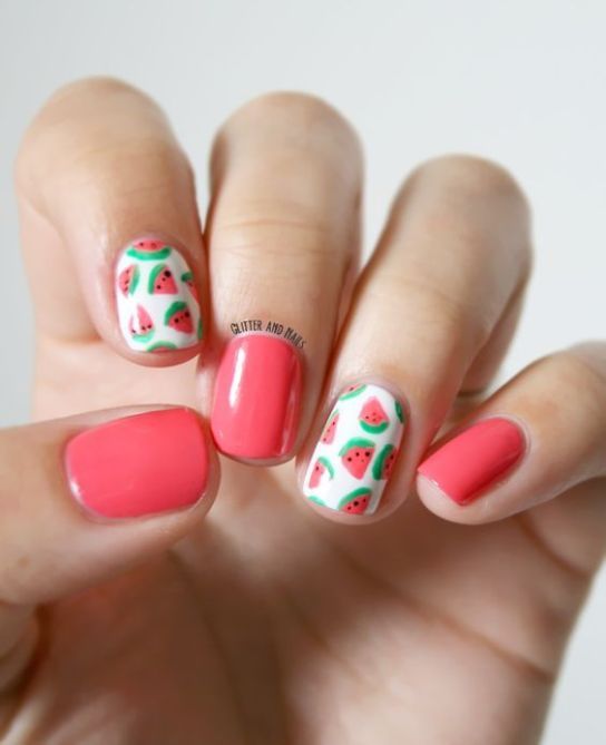 Cute Watermelon Nail Art
     