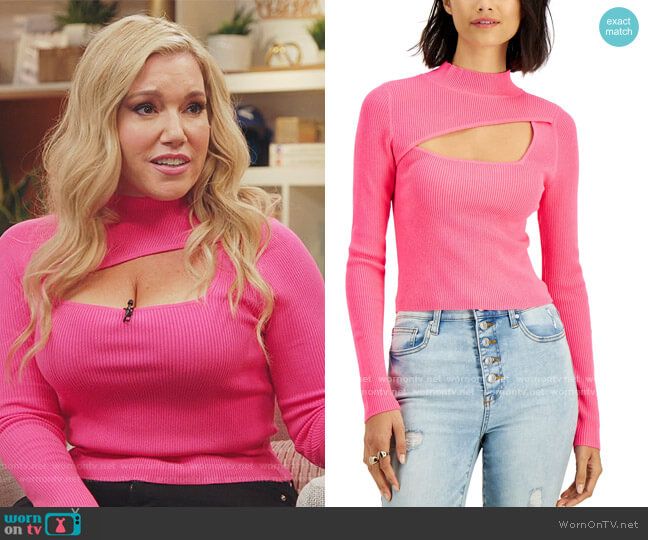 Saffron Spice's pink cutout sweater on Kenan | Cutout sweater .