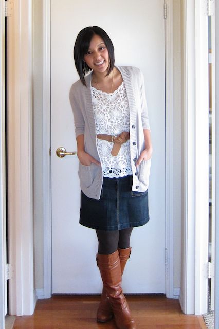 Can I still wear denim skirts? | Denim skirt outfits, Fashion .