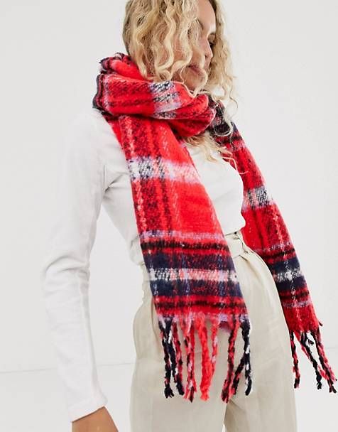 ASOS DESIGN must-haves | Red tartan scarf, Latest scarf styles .