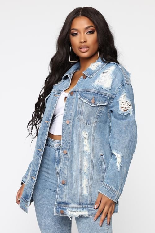 Deep Distress Denim Jacket - Blue Denim | Denim jacket, Fashion .