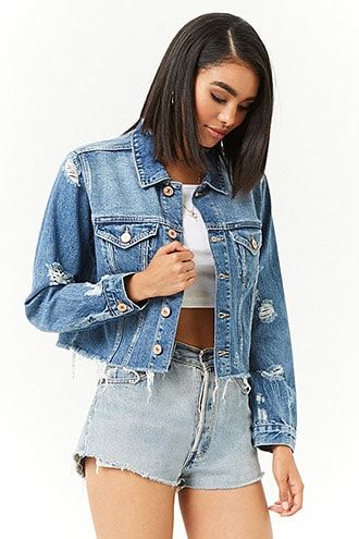 Distressed Denim Jacket | Denim jacket women, Distressed denim .