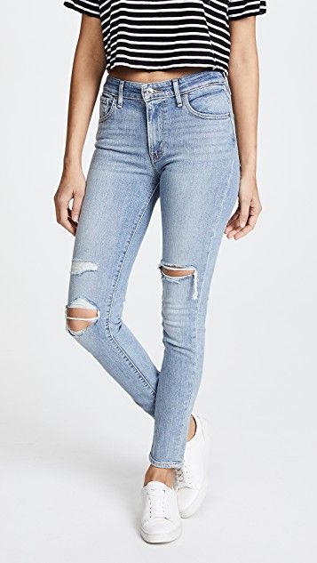 Distressed Knee Skinny Jeans
     