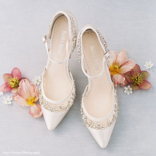 Emma D'Orsay Wedding Shoes - Crystal High Heels For Brid