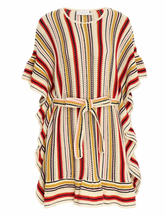 Vitali Multi Stripe Poncho Yellow Multi Stripe Online | Zimmerma