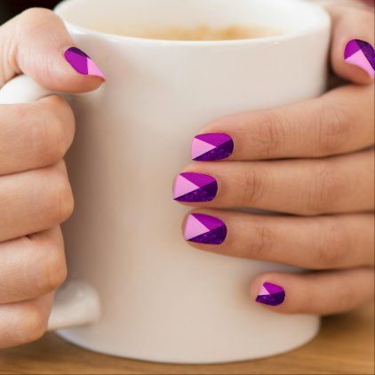 Purple Pink Geometric Trendy Nail Art | Zazzle | Trendy nail art .