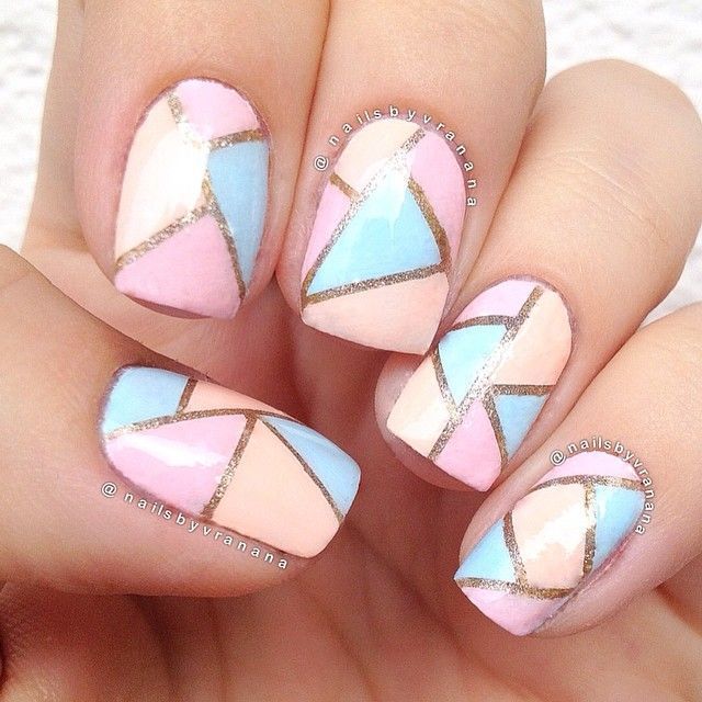 70 Gorgeous Striped Nail Art Designs You Need To Try | Pastel nail .