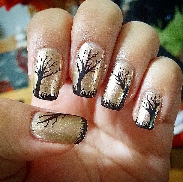 Top 10 Halloween Nail Art Ideas | Makeup Tutorials | Tree nail art .