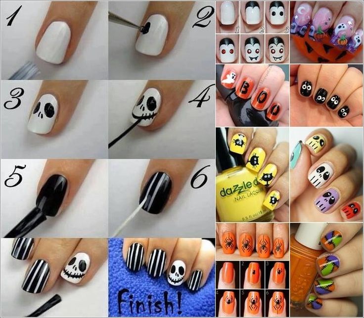 Manicure na Halloween | Nail art designs diy, Halloween nail art .