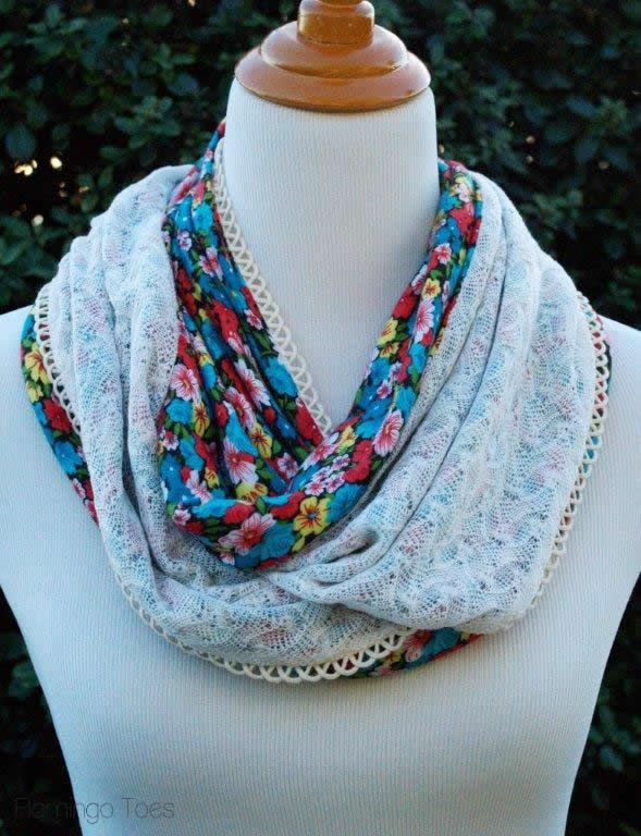 Floral and Lace Scarf Tutorial | Scarf sewing pattern, Infinity .