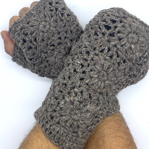 Unique Design Winter Hand Knit Woolen Fingerless - Etsy Cana