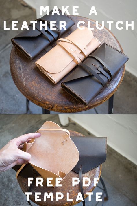 Make A Simple Gusseted Leather Clutch - Free PDF Template - Build .
