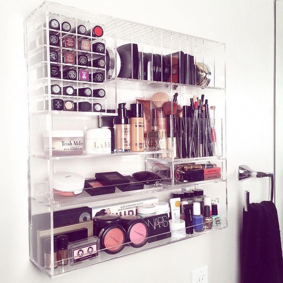 40+ Genius Makeup Organization Ideas | Makeup storage wall, Wall .