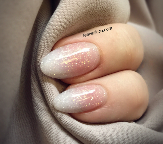 Babyboomer nails french ombre with glitter CND Enhancements .
