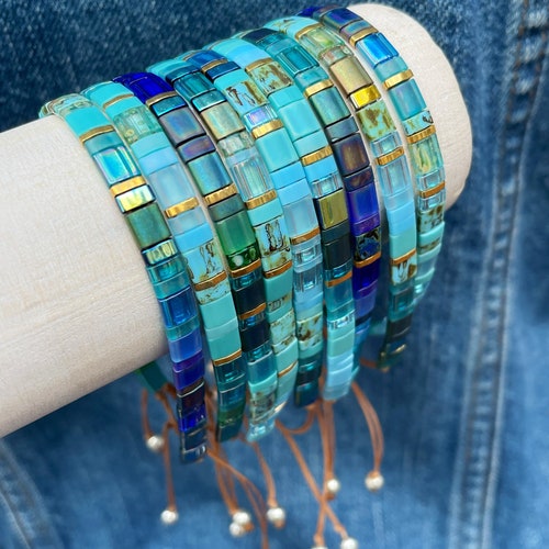Blue TILA BRACELET Adjustable Tile Beaded Friendship Bracelet - Et