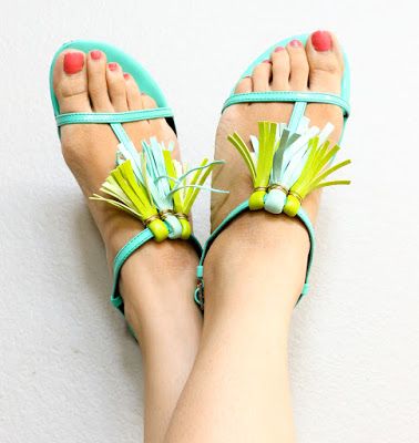 DIY It - Colorful Tassel Sandals - A Kailo Chic Life | Diy sandals .