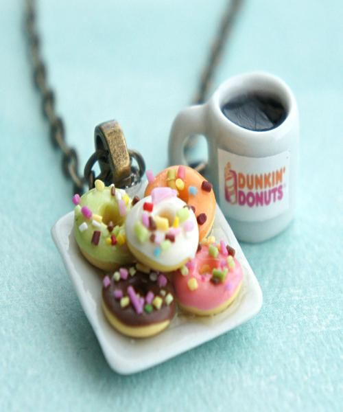 Donut Plate and Coffee Necklace | Miniature food, Donut plates .