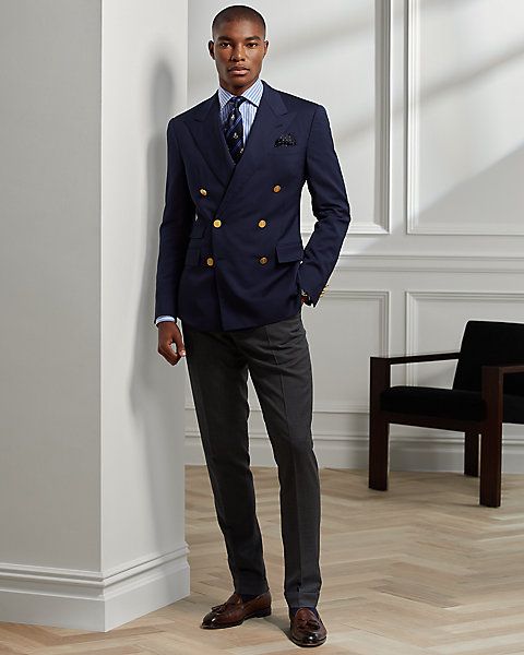 Gregory Hand-Tailored Peak-Lapel Blazer | Mens fashion suits .