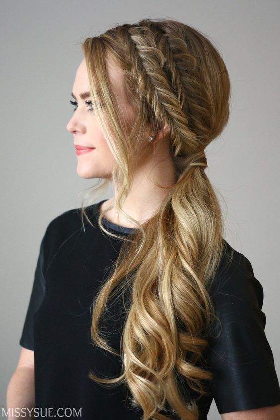 Double Fishtail Side Ponytail
     