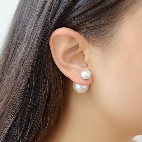 DIY Double Sided Pearl Earring | Double sided pearl earrings .