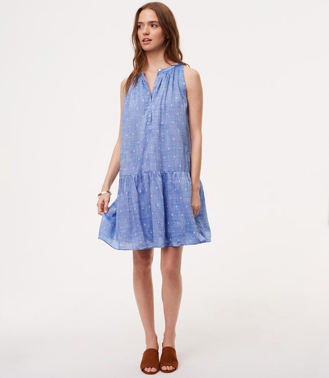 Chambray Drop Waist Dress | Dropwaist dress, Ruffle tiered dress .