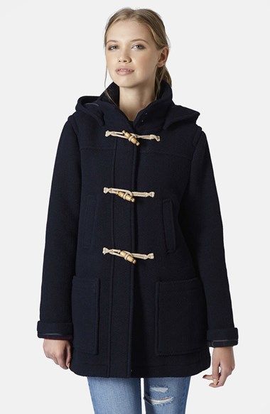 Topshop Hooded Duffle Coat | Nordstrom | Coat, Duffle coat, Cloth