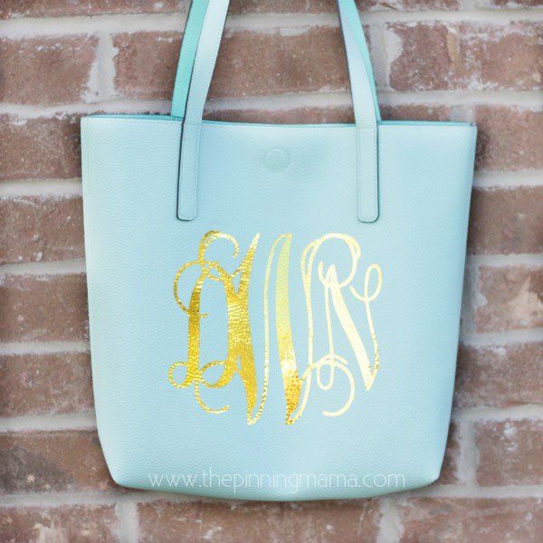 DIY Gold Foil Monogram Tote Bag with your Silhouette CAMEO | Diy .