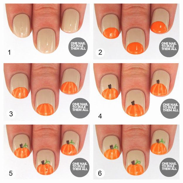 20 DIY Nail Tutorials You Need To Try This Fall | Halloween nail .