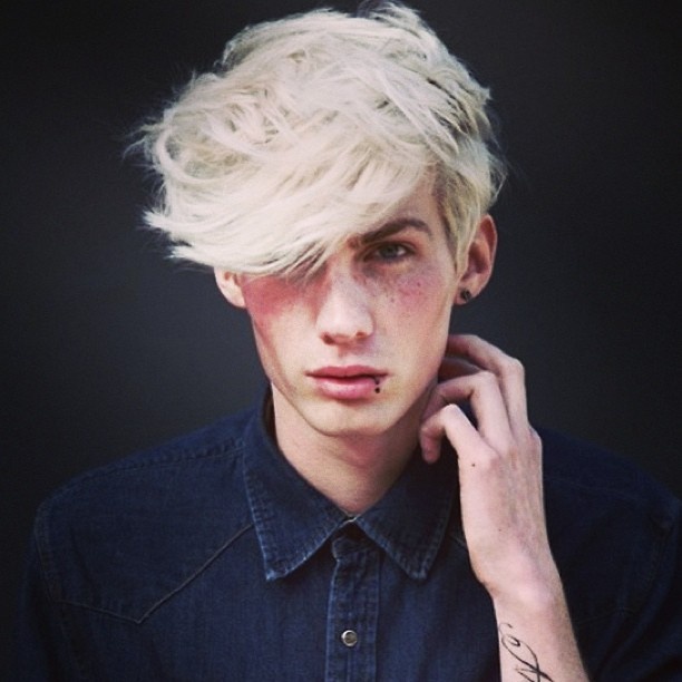 blonde #haircolor #men #hairstyles #model #hair #edgy #style #pale .