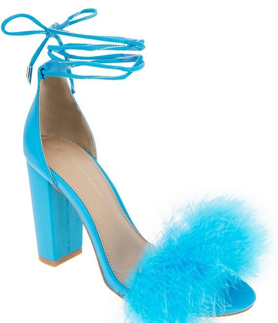 Electric Blue Feather Strap
      Heels