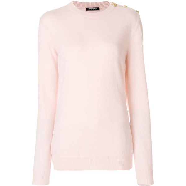 Balmain button-embellished jumper ($1,350) ❤ liked on Polyvore .