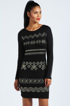 Lisbeth All Over Embellished Jumper Dress at boohoo.com | Womens .