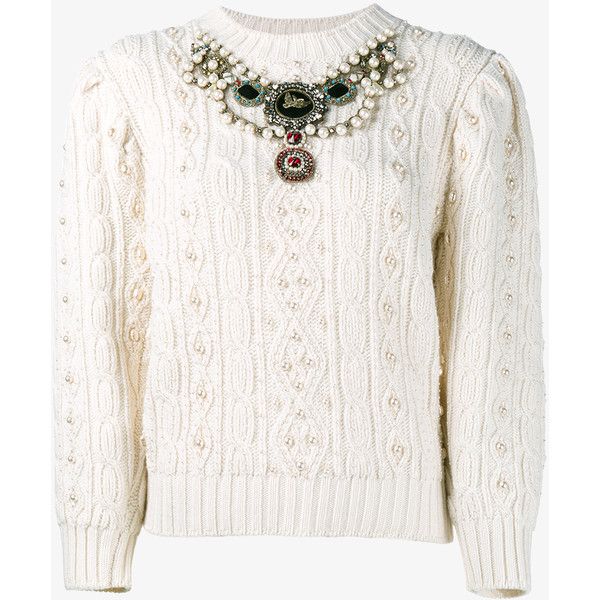 Gucci Gucci Pearl Embellished Jumper (220,785 INR) ❤ liked on .