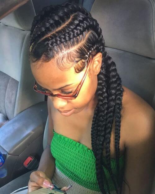 50 Natural and Beautiful Goddess Braids for 2022 | Big cornrow .